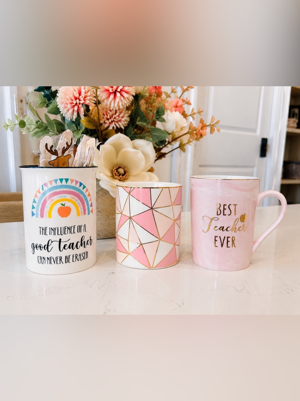 Teacher Gift: Mug, Flower Vase, Pencil Holder